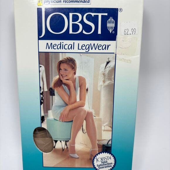 Jobst Compression Stockings 20-30 mmHg L Knee High Open Toe Ultra Sheer Natural - Picture 3 of 9
